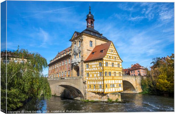 Altes Rathaus in Bamberg Canvas Print by Chris Dorney