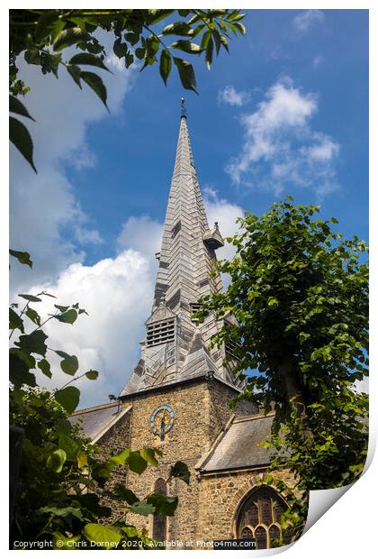 St. Peters Church in Barnstaple in Devon Print by Chris Dorney