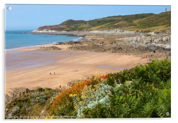 Barricane Beach in North Devon Acrylic by Chris Dorney