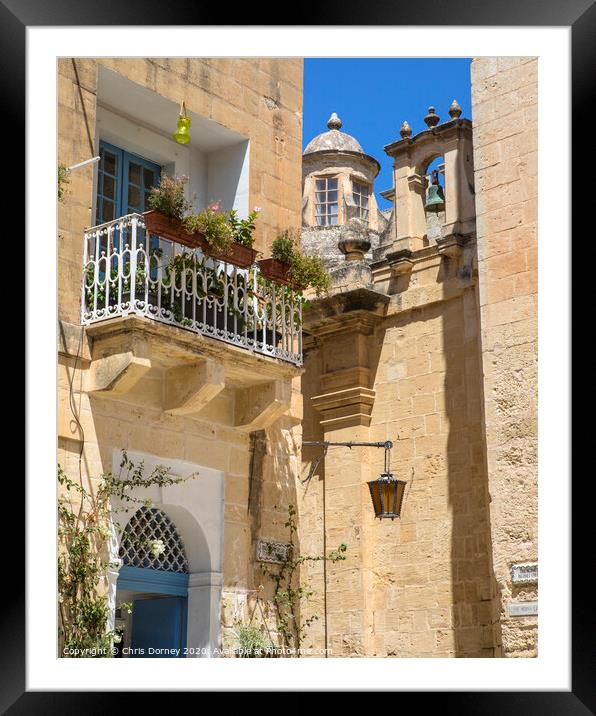 Mdina in Malta Framed Mounted Print by Chris Dorney