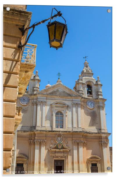 St. Pauls Cathedral in Mdina Acrylic by Chris Dorney