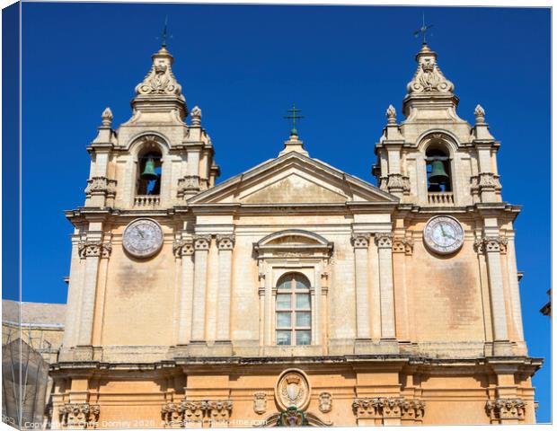St. Pauls Cathedral in Mdina Canvas Print by Chris Dorney