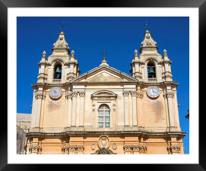 St. Pauls Cathedral in Mdina Framed Mounted Print by Chris Dorney