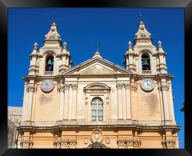 St. Pauls Cathedral in Mdina Framed Print by Chris Dorney