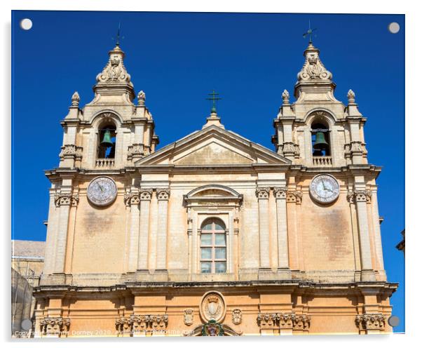 St. Pauls Cathedral in Mdina Acrylic by Chris Dorney