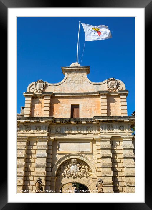 Main Gate of Mdina in Malta Framed Mounted Print by Chris Dorney