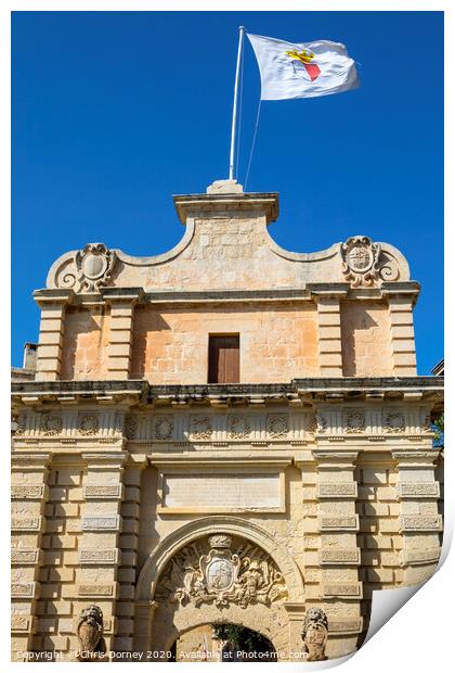 Main Gate of Mdina in Malta Print by Chris Dorney