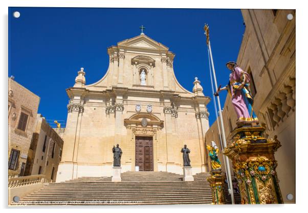 Cathedral of the Assumption in Gozo Acrylic by Chris Dorney