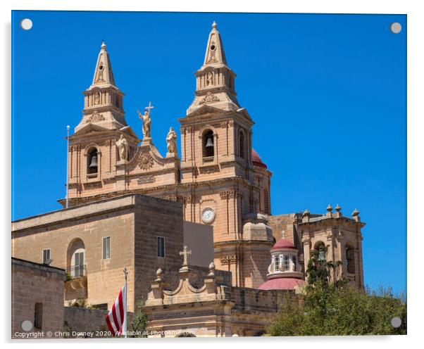 Parish Church of Mellieha in Malta Acrylic by Chris Dorney