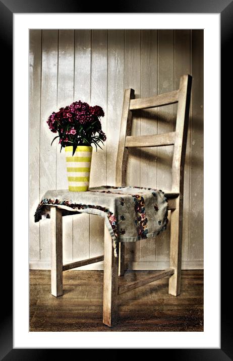 Chair and Flowers Framed Mounted Print by Simon Gladwin