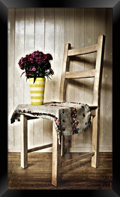 Chair and Flowers Framed Print by Simon Gladwin