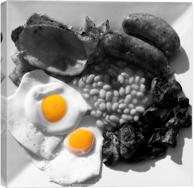The classic Full English Breakfast with the eggs i Canvas Print by Rob Hawkins