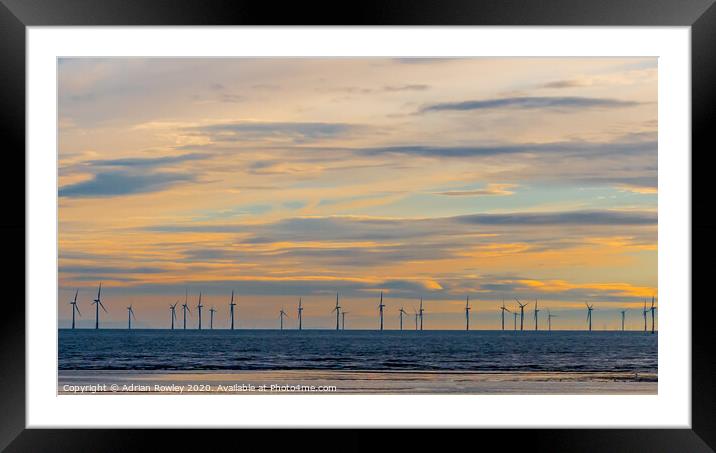 Wind Farm over the Mersey Framed Mounted Print by Adrian Rowley