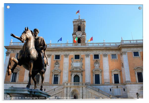 Piazza del Campidoglio on the Capitoline Hill, Cit Acrylic by M. J. Photography