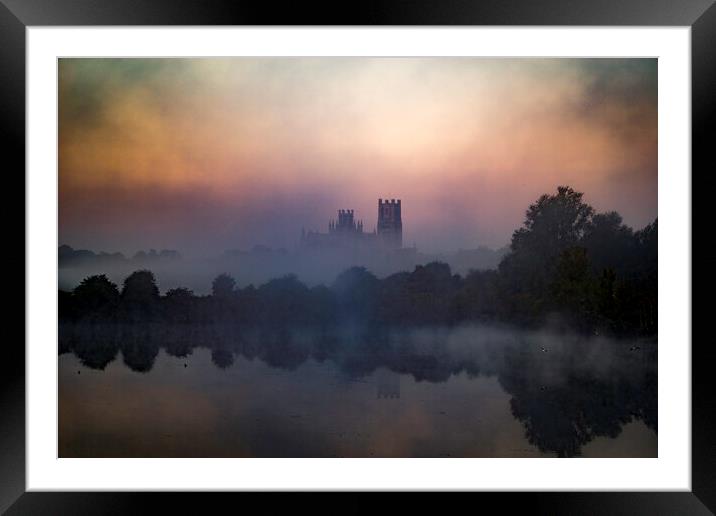 Ely Cathedral, from Roswell Lakes Framed Mounted Print by Andrew Sharpe