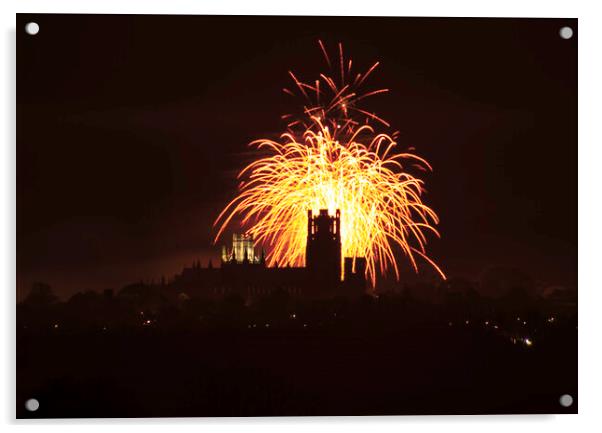 Ely Firework Display, 2017 Acrylic by Andrew Sharpe