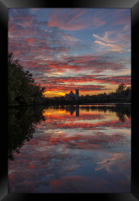 Sunset from Roswell Pits, 20th October 2018 Framed Print by Andrew Sharpe