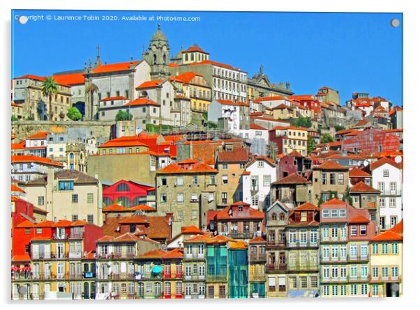 Oporto Houses and Cathedral Acrylic by Laurence Tobin