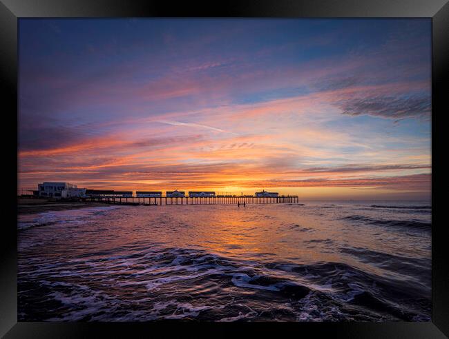 Dawn over Southwold Pier, 10th June 2017 Framed Print by Andrew Sharpe