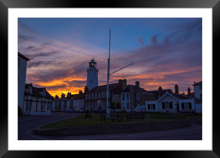 Sunset over Southwold, 8th June 2017 Framed Mounted Print by Andrew Sharpe