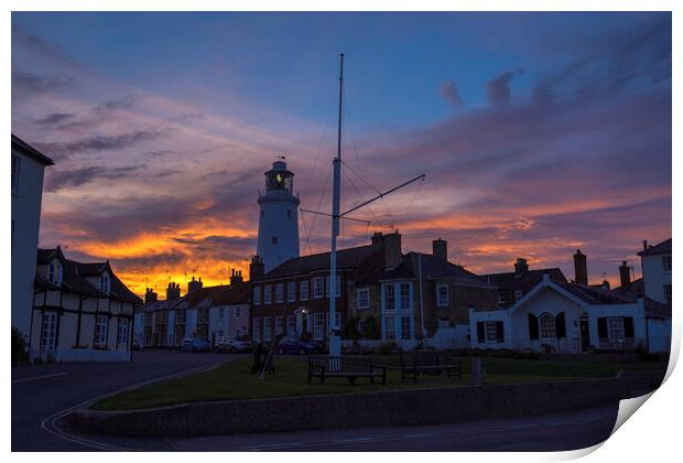 Sunset over Southwold, 8th June 2017 Print by Andrew Sharpe