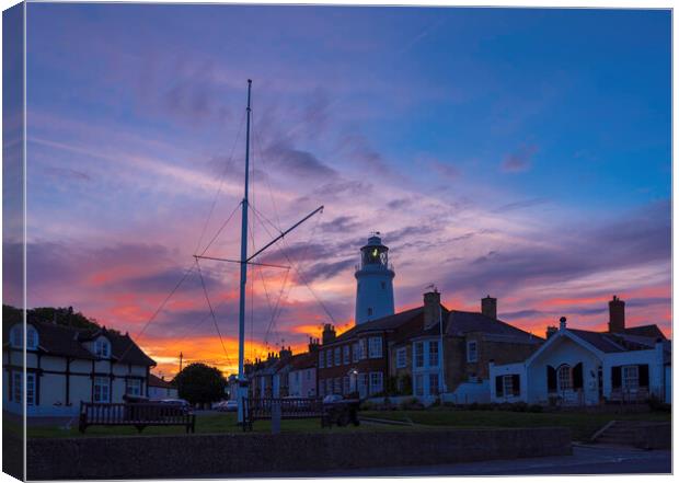 Sunset over Southwold, 8th June 2017 Canvas Print by Andrew Sharpe