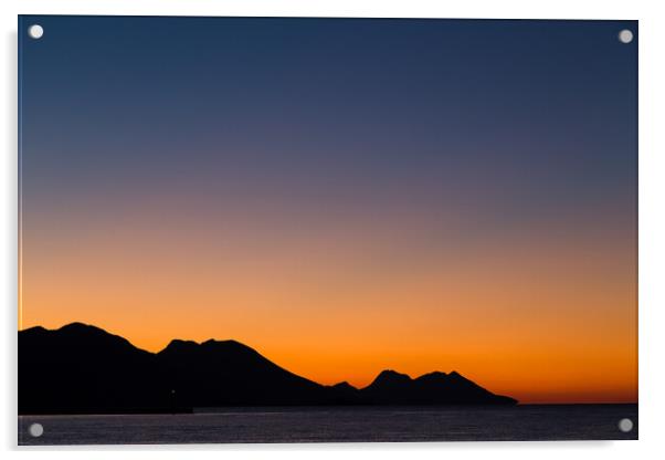 Sunrise above the Peljesac channel Acrylic by Jason Wells