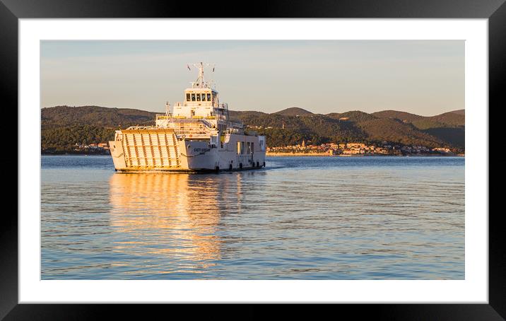 Car ferry from Korcula Framed Mounted Print by Jason Wells