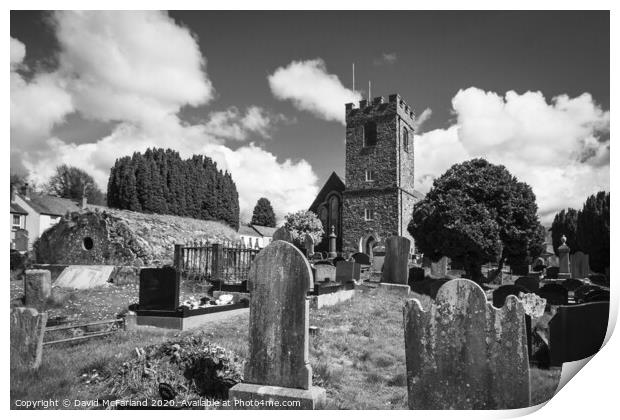 The graveyard at Dromore Cathedral Print by David McFarland