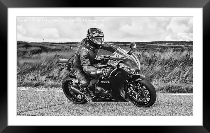 Honda Fireblade Motorcycle Framed Mounted Print by Derrick Fox Lomax