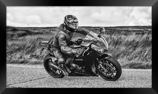Honda Fireblade Motorcycle Framed Print by Derrick Fox Lomax