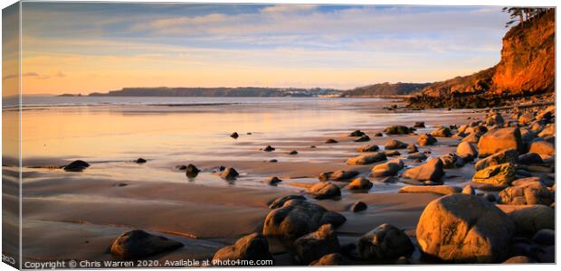 Amroth beach Pembrokeshire  Canvas Print by Chris Warren