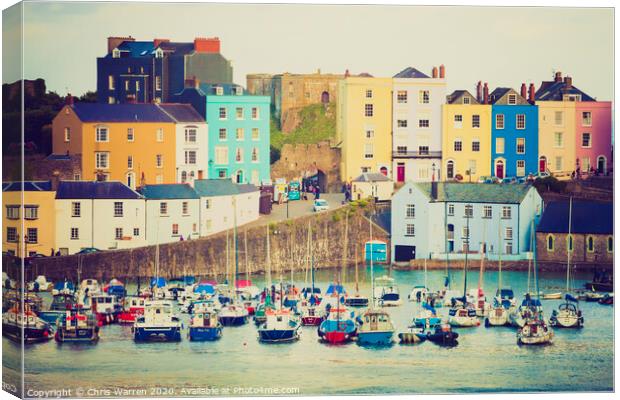 The houses of Tenby Canvas Print by Chris Warren