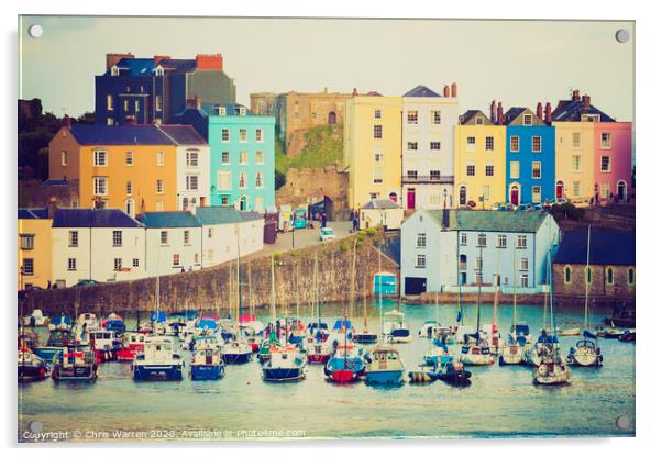 The houses of Tenby Acrylic by Chris Warren