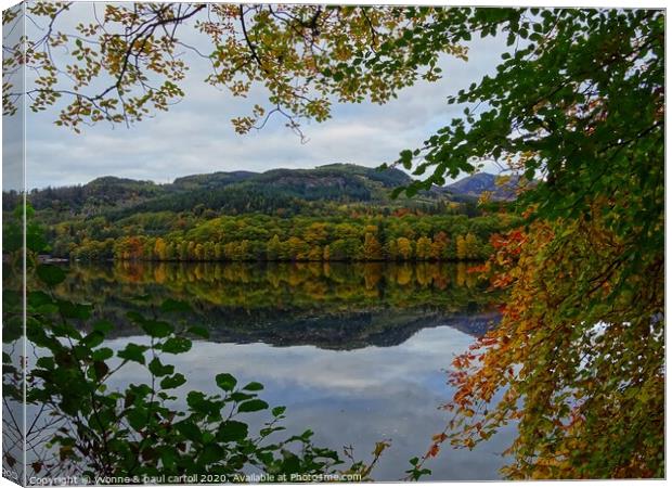 Faskally Loch in Autumn Canvas Print by yvonne & paul carroll