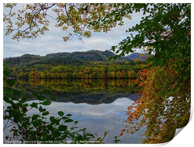 Faskally Loch in Autumn Print by yvonne & paul carroll