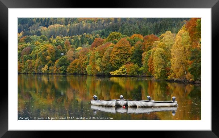 Faskally Loch in Autumn Framed Mounted Print by yvonne & paul carroll