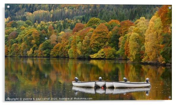 Faskally Loch in Autumn Acrylic by yvonne & paul carroll