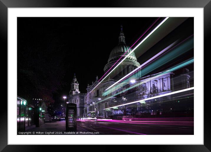 Magical, Enchanting St Paul's Cathedral At Night Framed Mounted Print by Milton Cogheil