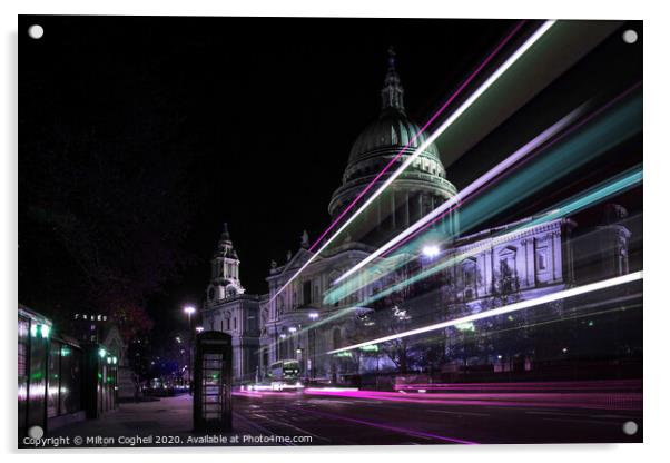 Magical, Enchanting St Paul's Cathedral At Night Acrylic by Milton Cogheil