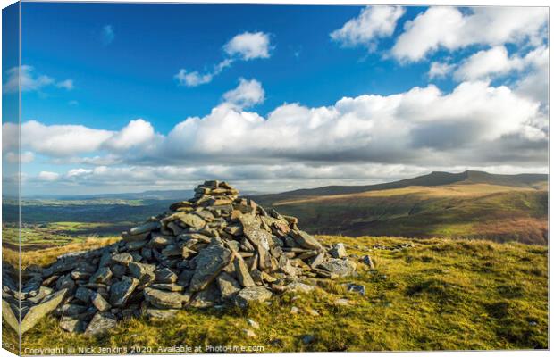 The superb view east from Fan Frynych Brecon Beaco Canvas Print by Nick Jenkins
