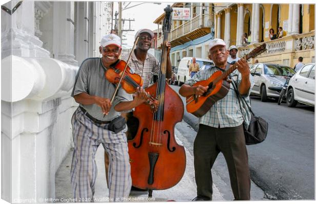 Cuban street musicians Canvas Print by Milton Cogheil