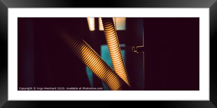 Vent hoses in evening backlight Framed Mounted Print by Ingo Menhard
