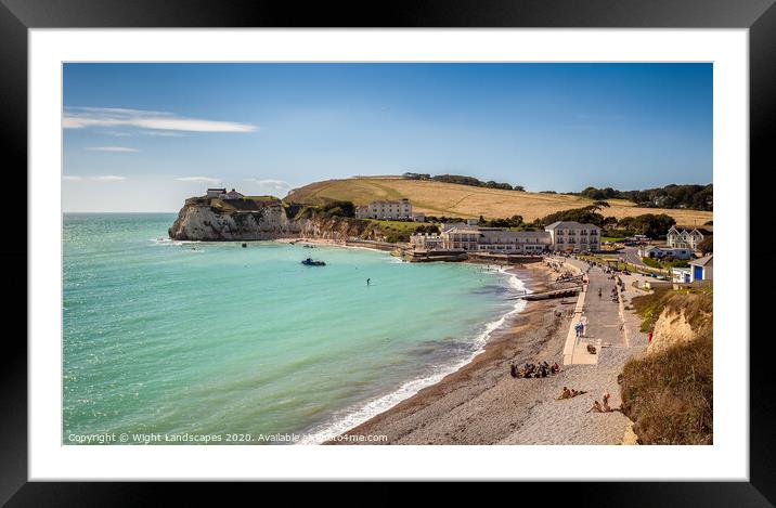 Summer At Freshwater Bay Framed Mounted Print by Wight Landscapes