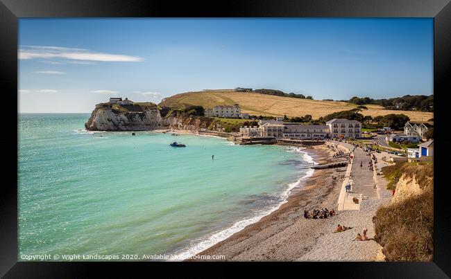 Summer At Freshwater Bay Framed Print by Wight Landscapes