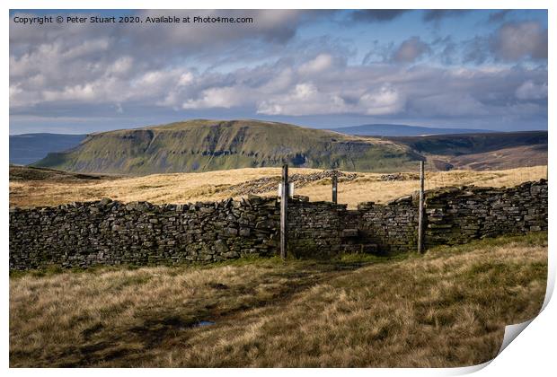 Fountains Fell from Malham Tarn Print by Peter Stuart