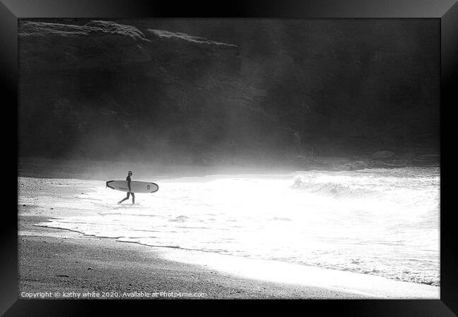  surfer, training to be lifeguards, surfer Framed Print by kathy white