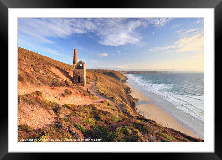 Evening light at Wheal Coates Framed Mounted Print by Andrew Ray