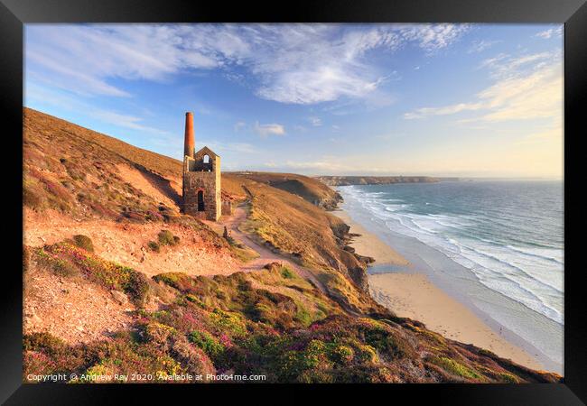 Evening light at Wheal Coates Framed Print by Andrew Ray