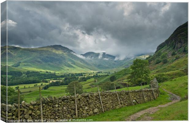 Langdale Valley Lake District  Canvas Print by Greg Marshall